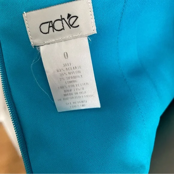 Cache Blue Satin Halter Dress Size 0 - Picture 6 of 8